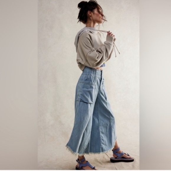 We The Free Light Blue Wide-Leg Women Jeans Size M - Picture 3 of 4